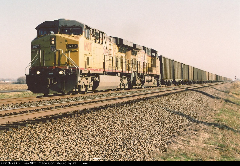 Empty coal train rolls west